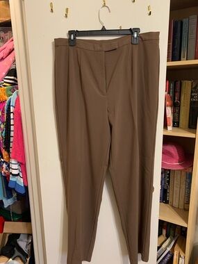 dressbarn Chocolate Brown Pull-On Tailored Trousers